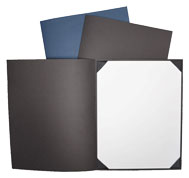 black and midnight blue linen textured paper diploma folder