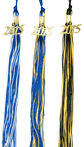 Multi colored tassels for graduation